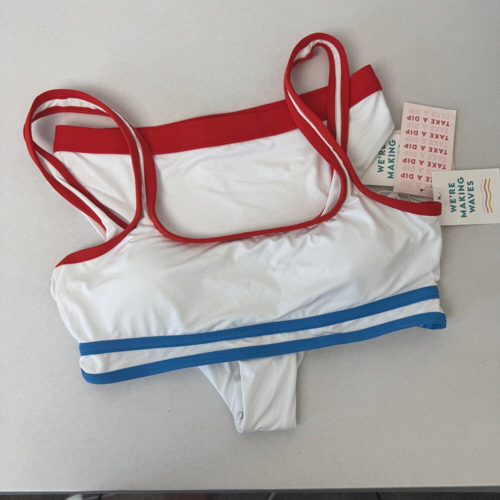 Dippin' Daisy's White Combo Olympia Bikini Top & Bottom Size Small NEW